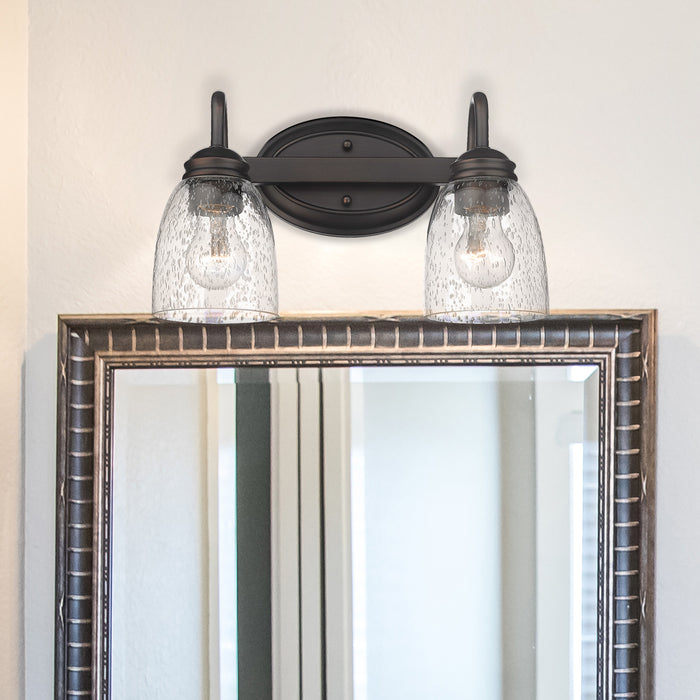 Golden 8001-BA2 RBZ-SD Two Light Bath Vanity, Rubbed Bronze