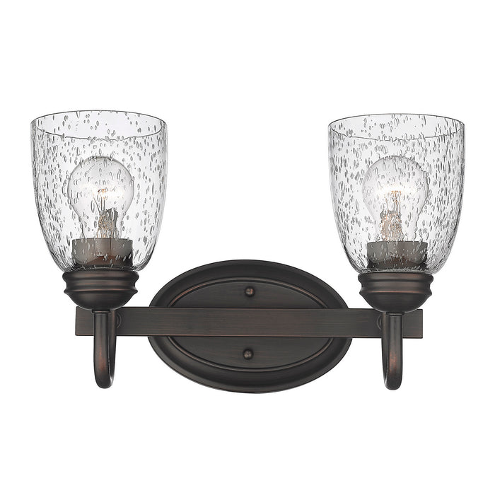 Golden 8001-BA2 RBZ-SD Two Light Bath Vanity, Rubbed Bronze