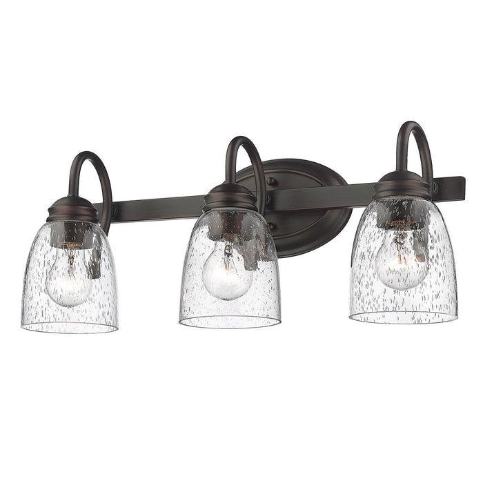 Golden 8001-BA3 RBZ-SD Three Light Bath Vanity, Rubbed Bronze