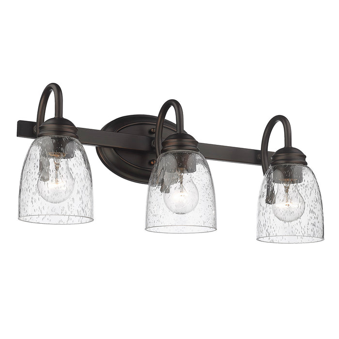 Golden 8001-BA3 RBZ-SD Three Light Bath Vanity, Rubbed Bronze