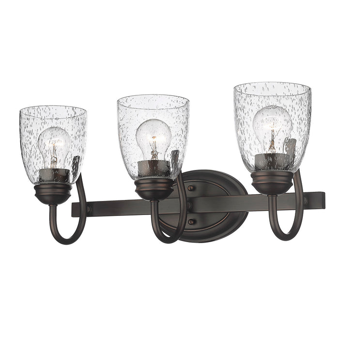 Golden 8001-BA3 RBZ-SD Three Light Bath Vanity, Rubbed Bronze