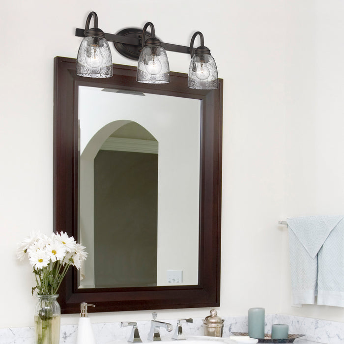 Golden 8001-BA3 RBZ-SD Three Light Bath Vanity, Rubbed Bronze