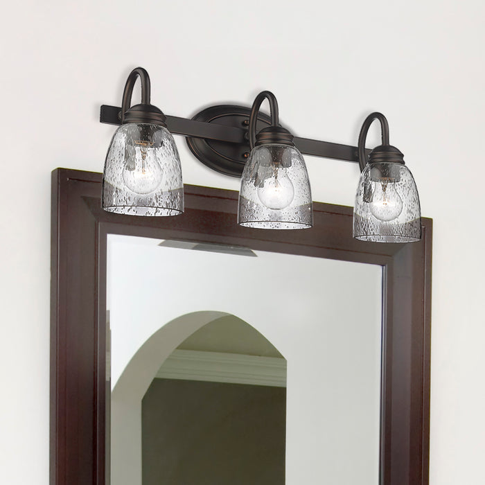 Golden 8001-BA3 RBZ-SD Three Light Bath Vanity, Rubbed Bronze