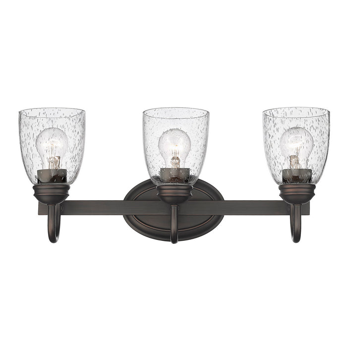 Golden 8001-BA3 RBZ-SD Three Light Bath Vanity, Rubbed Bronze