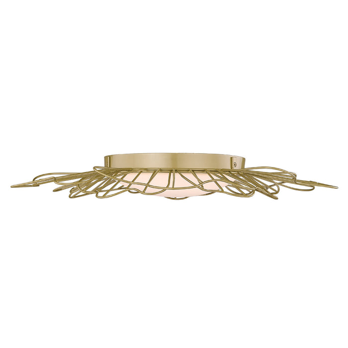 Golden 9132-FM24 LOG-OP LED Flush Mount, Light Olympic Gold