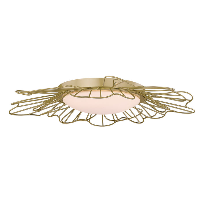 Golden 9132-FM24 LOG-OP LED Flush Mount, Light Olympic Gold