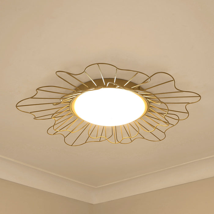 Golden 9132-FM24 LOG-OP LED Flush Mount, Light Olympic Gold