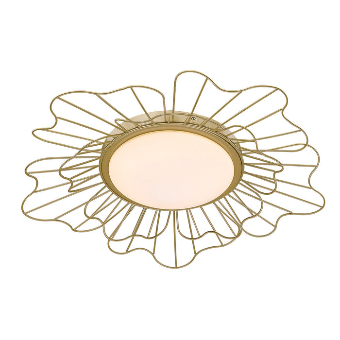 Golden 9132-FM24 LOG-OP LED Flush Mount, Light Olympic Gold