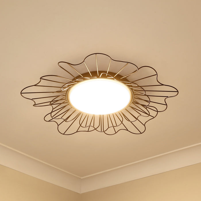 Golden 9132-FM24 NB-OP LED Flush Mount, Natural Black