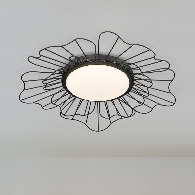Golden 9132-FM24 NB-OP LED Flush Mount, Natural Black