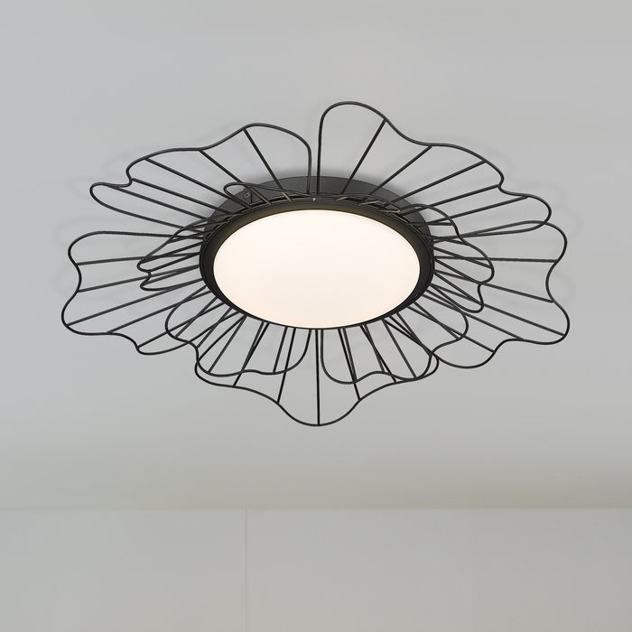 Golden 9132-FM24 NB-OP LED Flush Mount, Natural Black