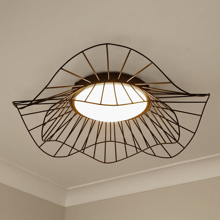 Golden 9136-FM24 NB-OP LED Flush Mount, Natural Black
