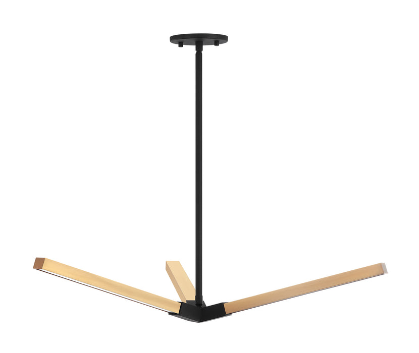 Matteo Lighting C66803MBCH LED Pendant, Matte Black / Chrome