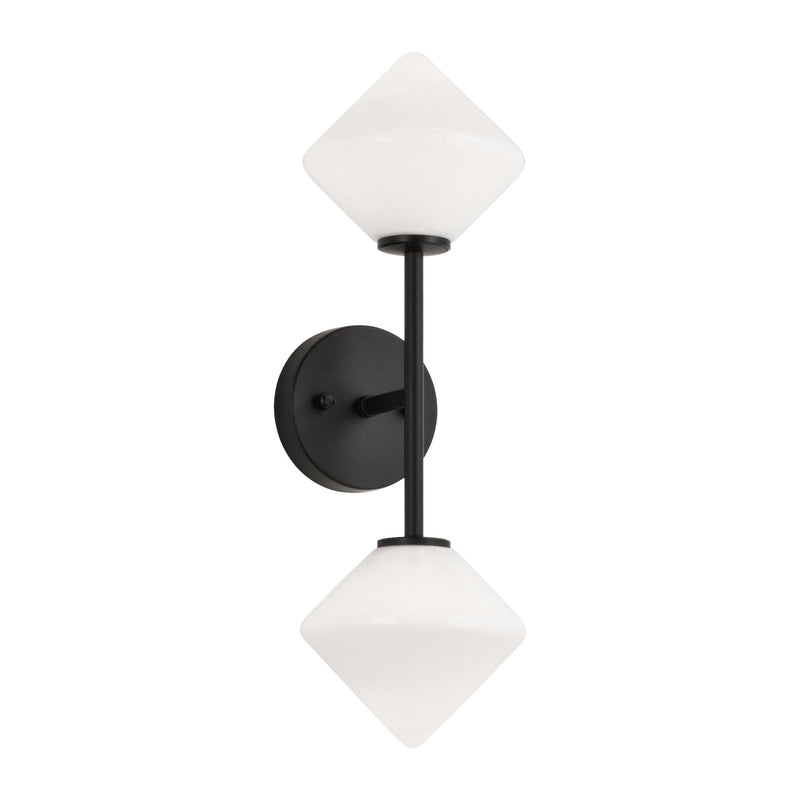 Matteo Lighting W81742BKOP Two Light Wall Sconce, Black