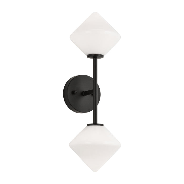 Matteo Lighting W81742BKOP Two Light Wall Sconce, Black