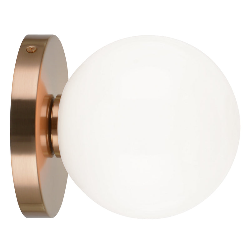 Matteo Lighting WX06001AGOP One Light Wall Sconce/Ceiling Mount, Aged Gold Brass