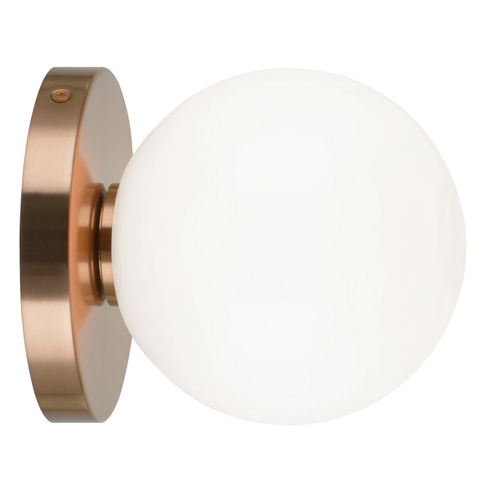 Matteo Lighting WX06001AGOP One Light Wall Sconce/Ceiling Mount, Aged Gold Brass