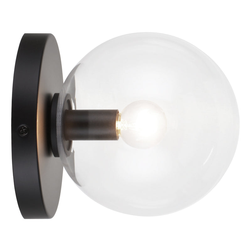 Matteo Lighting WX06001BKCL One Light Wall Sconce/Ceiling Mount, Black