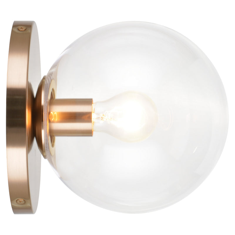 Matteo Lighting WX06011AGCL One Light Wall Sconce/Ceiling Mount, Aged Gold Brass