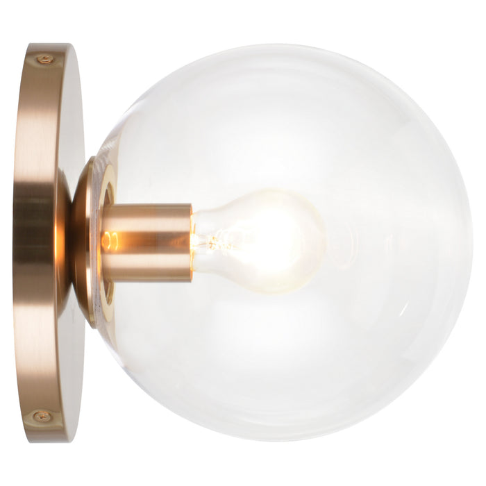 Matteo Lighting WX06011AGCL One Light Wall Sconce/Ceiling Mount, Aged Gold Brass