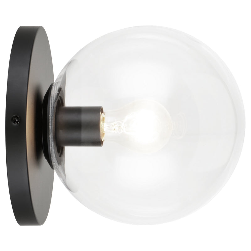 Matteo Lighting WX06011BKCL One Light Wall Sconce/Ceiling Mount, Black