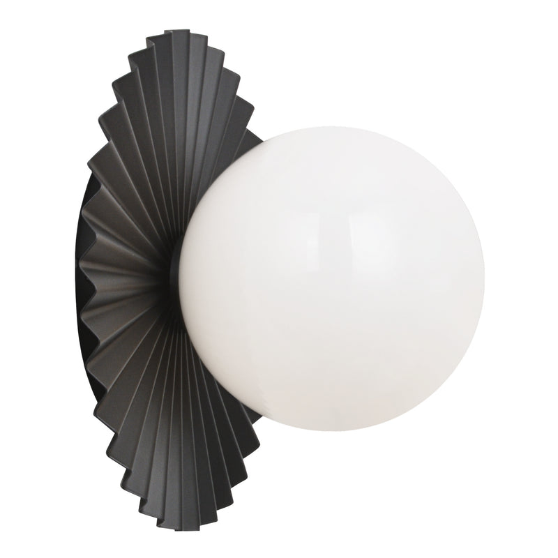 Matteo Lighting WX83101BKOP One Light Wall Sconce/Ceiling Mount, Black