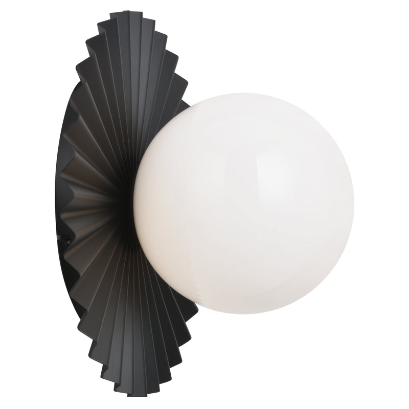 Matteo Lighting WX83111BKOP One Light Wall Sconce/Ceiling Mount, Black