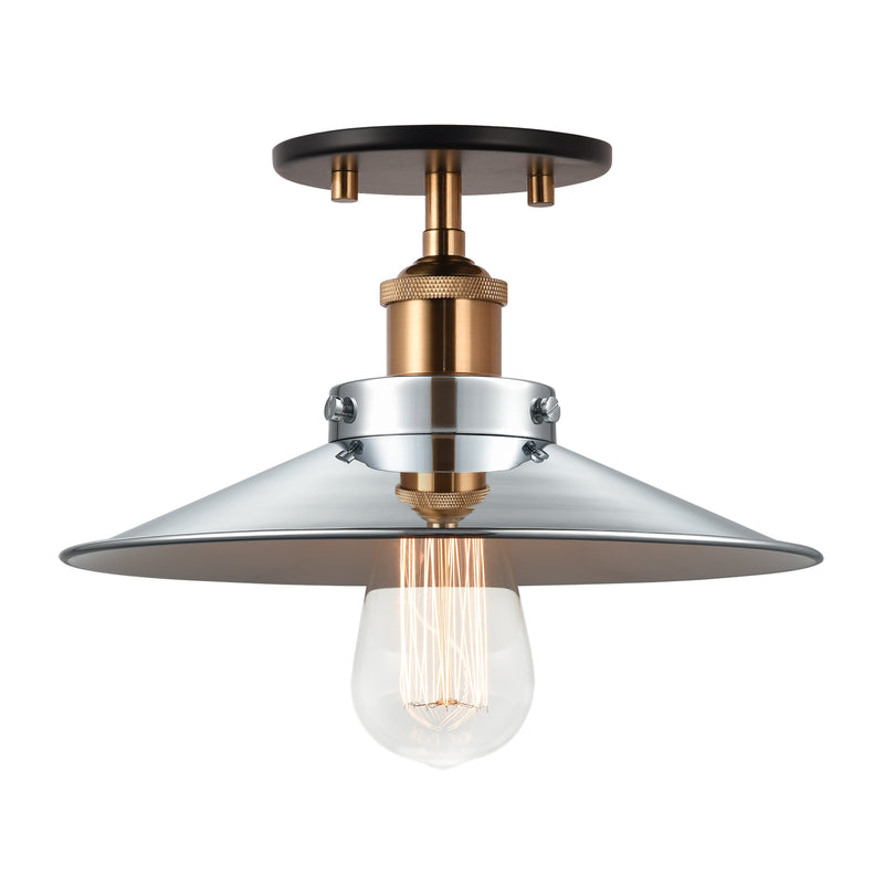 Matteo Lighting X46111AGCH One Light Ceiling Mount, Aged Gold Brass