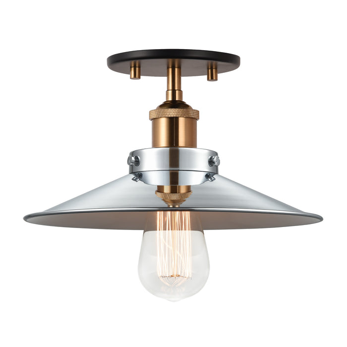 Matteo Lighting X46111AGCH One Light Ceiling Mount, Aged Gold Brass
