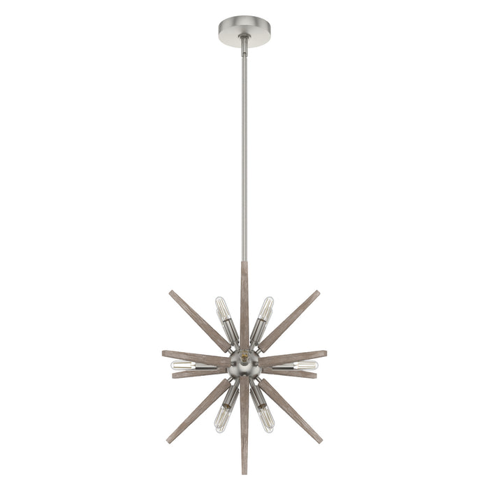 Hunter 19340 12 Light Pendant, Brushed Nickel