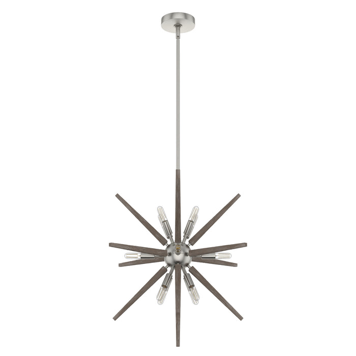 Hunter 19342 12 Light Pendant, Brushed Nickel