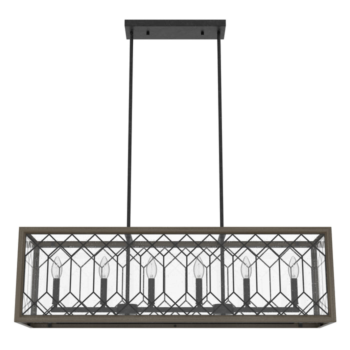 Hunter 19373 Six Light Chandelier, Rustic Iron