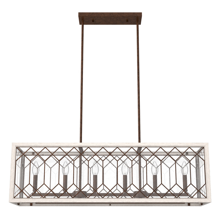 Hunter 19374 Six Light Chandelier, Textured Rust