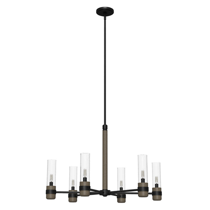 Hunter 19476 Six Light Chandelier, Rustic Iron