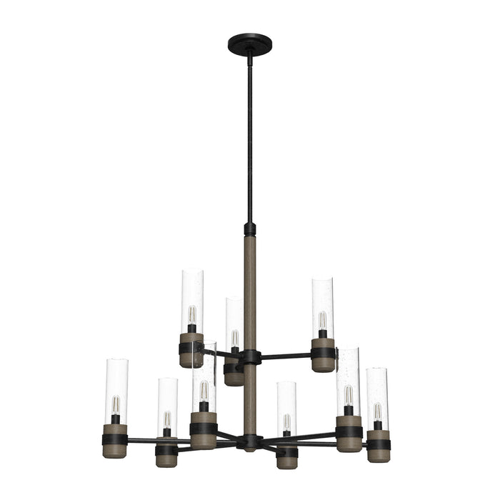 Hunter 19478 Nine Light Chandelier, Rustic Iron