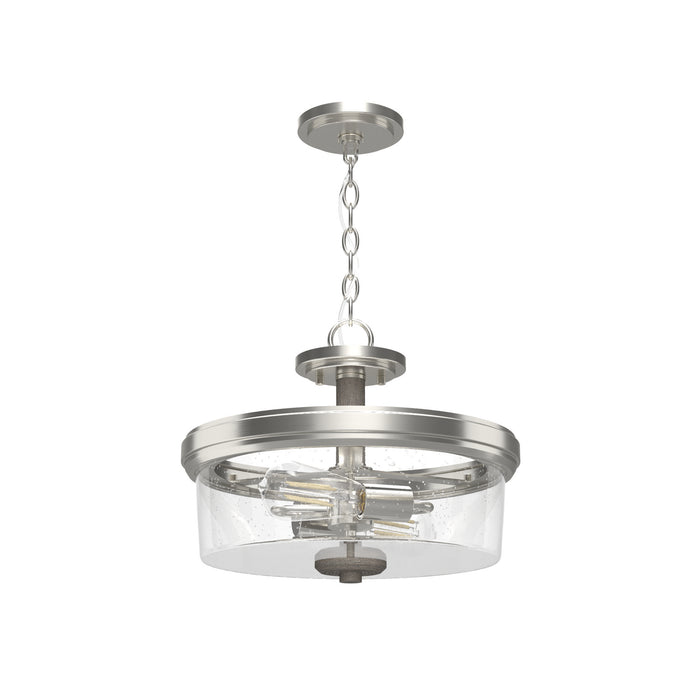 Hunter 19487 Two Light Semi Flush Mount, Brushed Nickel