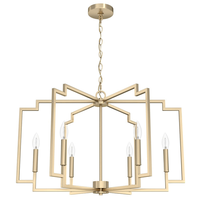 Hunter 19570 Six Light Chandelier, Alturas Gold