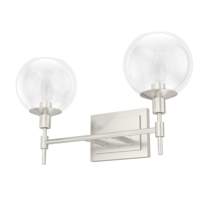 Hunter 19762 Two Light Bathroom Vanity, Brushed Nickel
