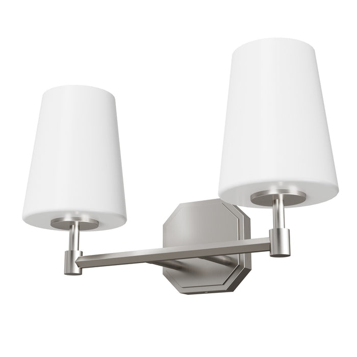 Hunter 19879 Two Light Bathroom Vanity, Brushed Nickel