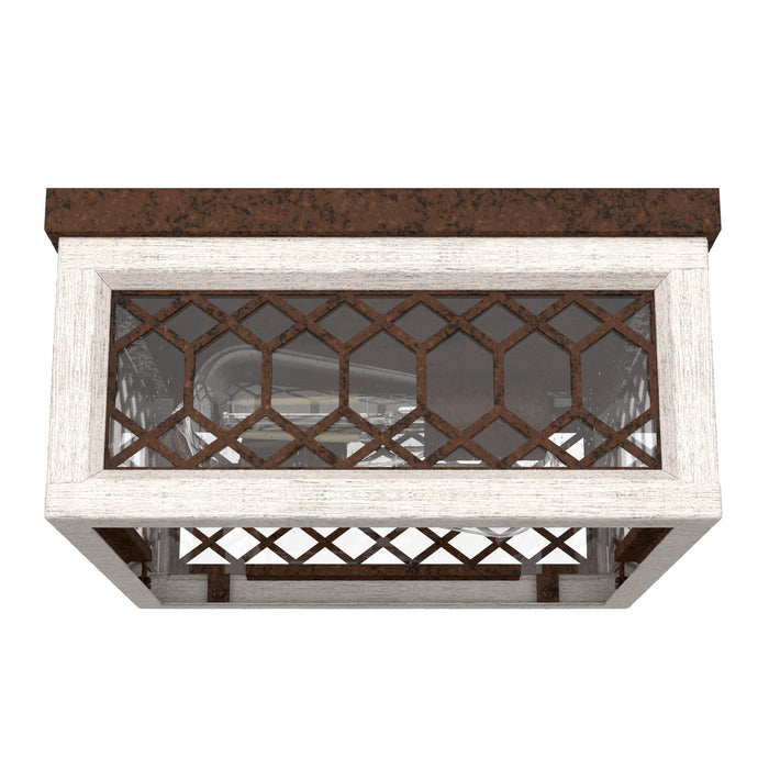 Hunter 19970 Two Light Flush Mount, Textured Rust