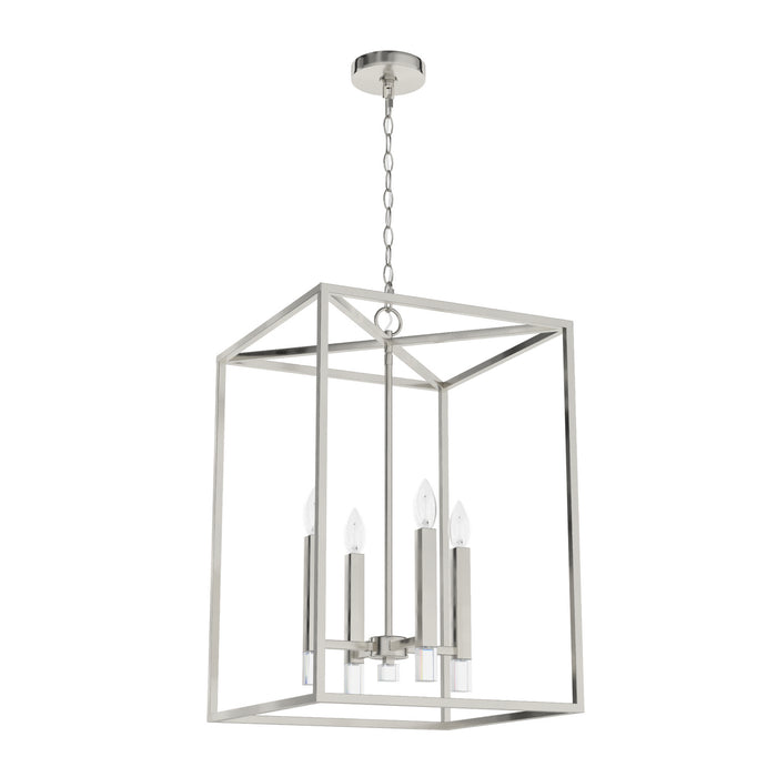 Hunter 19989 Four Light Foyer Pendant, Brushed Nickel