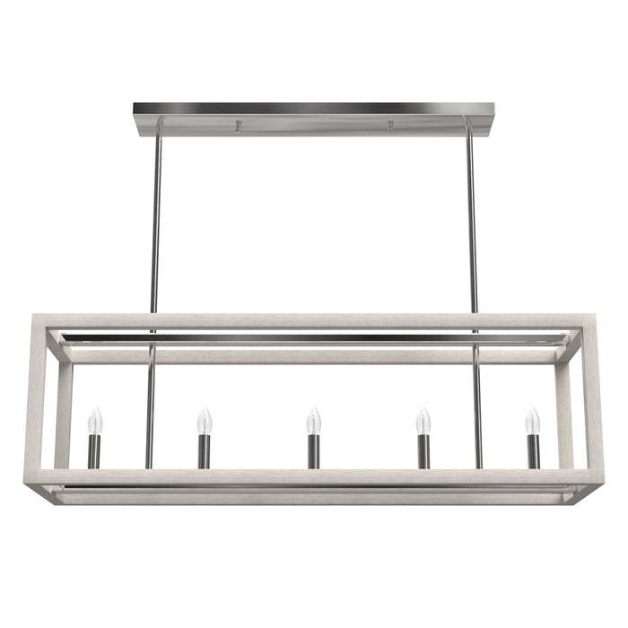 Hunter 19998 Five Light Linear Chandelier, Chrome