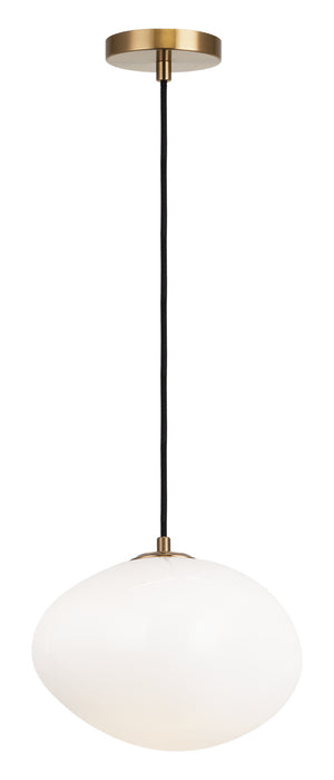 Matteo Lighting C63611AGOP One Light Chandelier, Aged Gold Brass