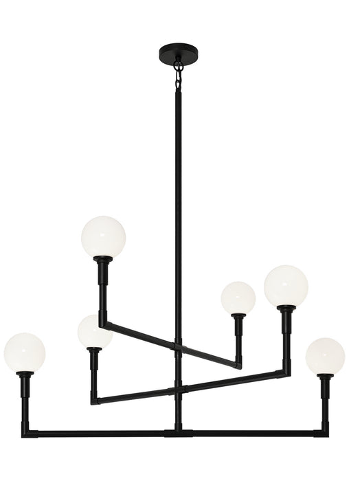Matteo Lighting C64806BKOP Six Light Chandelier, Black