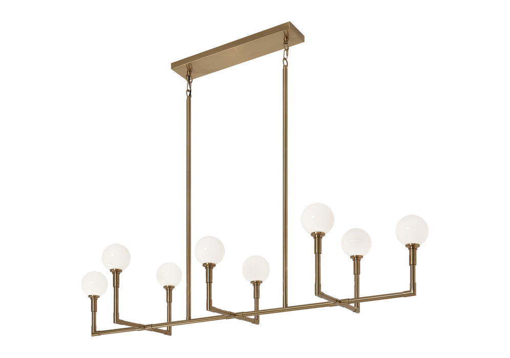 Matteo Lighting C64808AGOP Eight Light Chandelier, Aged Gold Brass