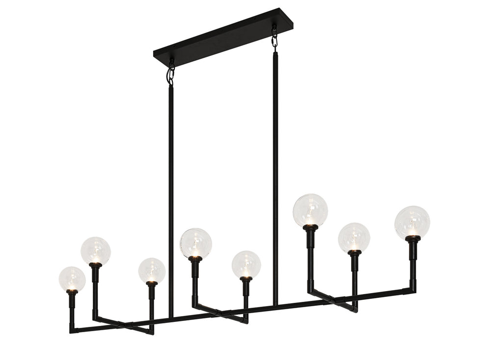 Matteo Lighting C64808BKCL Eight Light Chandelier, Black