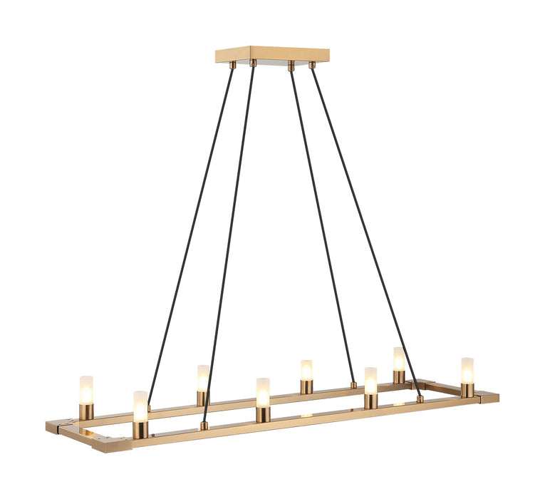 Matteo Lighting C75208AG Eight Light Chandelier, Aged Gold Brass