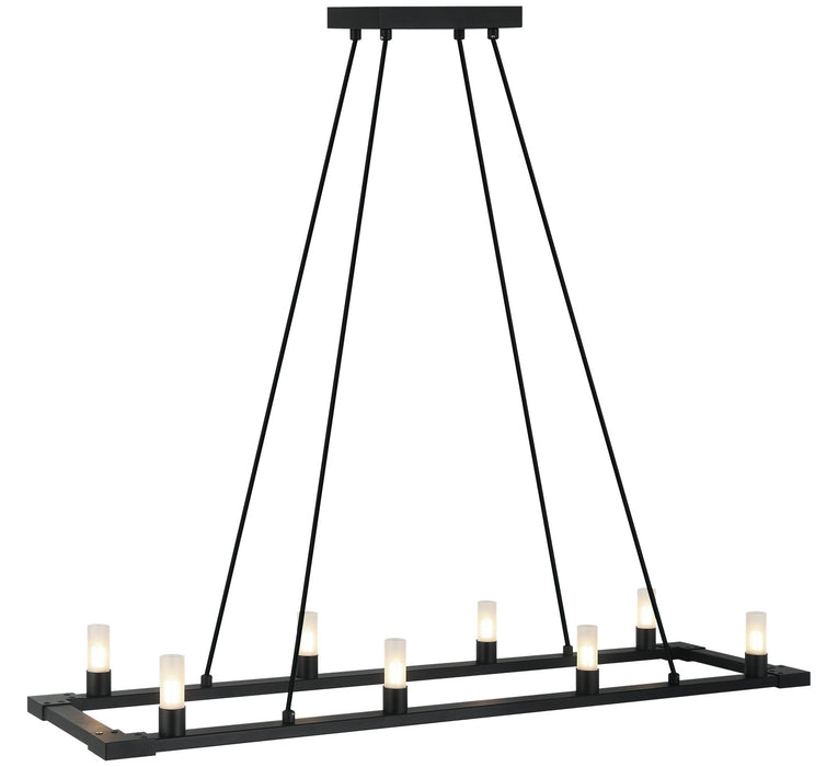 Matteo Lighting C75208MB Eight Light Chandelier, Matte Black