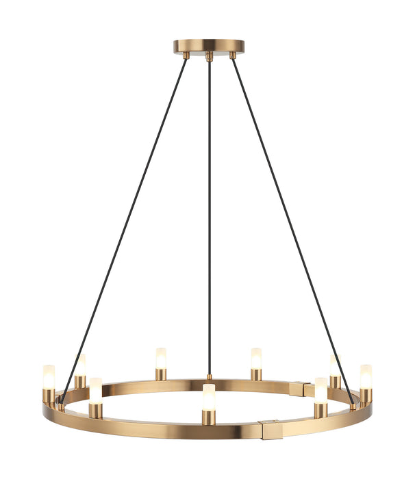 Matteo Lighting C75209AG Nine Light Chandelier, Aged Gold Brass