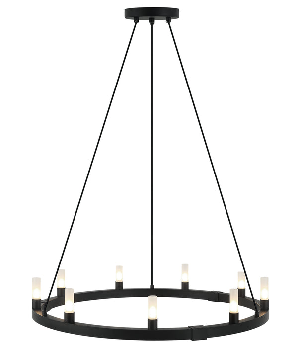 Matteo Lighting C75209MB Nine Light Chandelier, Matte Black